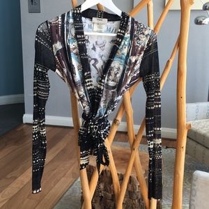 FUZZI wrap blouse top